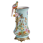 Ваза с птичкой из фарфора с бронзовыми элементами Garden of Eden варинант исполнения - 1 | Loft Concept в Сочи