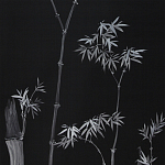Обои ручная роспись Bamboo Argent on Pitch dyed silk варинант исполнения - 2 | Loft Concept в Сочи
