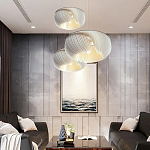 Подвесной светильник с белыми изящными декоративными лепестками Volumetric Petal Lamp варинант исполнения - 7 | Loft Concept в Сочи