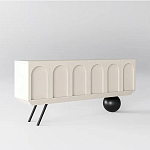 Дизайнерский комод с фактурным фасадом и чёрной ножкой в форме шара Samanta варинант исполнения - 1 | Loft Concept в Сочи