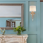 Бра с цветочным основанием и тканевым абажуром Tugella Flower Lamp варинант исполнения - 5 | Loft Concept в Сочи