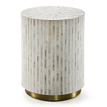 Круглый приставной столик с инкрустацией RADIAL BONE INLAY SIDE TABLE варинант исполнения - 3 | Loft Concept в Сочи