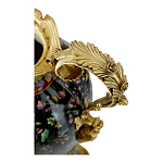 Ваза из фарфора черная с цветочной росписью и бронзовыми элементами Spring Garden варинант исполнения - 2 | Loft Concept в Сочи