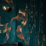 Обои с вышивкой ручной работы Plume Original colourway on velvet варинант исполнения - 1 | Loft Concept в Сочи