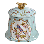 Шкатулка голубого цвета с рисунком и состаренным эффектом Eden Garden варинант исполнения - 2 | Loft Concept в Сочи