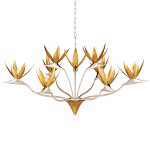 Люстра с плафонами в виде цветов Golden Bird of Paradise варинант исполнения - 3 | Loft Concept в Сочи