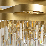Люстра цвета матового золота с металлическими лентами и длинными прозрачными подвесками Gilded Waves варинант исполнения - 4 | Loft Concept в Сочи