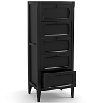 Комод узкий с 5-ю ящиками черный Silva Black Chest of Drawers варинант исполнения - 3 | Loft Concept в Сочи