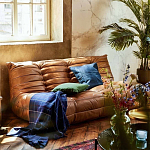 Дизайнерский кожаный диван коричневый без подлокотников Aveline Leather Sofa варинант исполнения - 6 | Loft Concept в Сочи