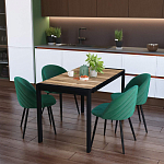 Стол обеденный раздвижной с прямоугольной столешницей на четырех черных ножках Blair варинант исполнения - 9 | Loft Concept в Сочи