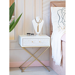 Приставной столик с выдвижным ящиком  White Table Carved Pattern варинант исполнения - 8 | Loft Concept в Сочи