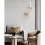 Подвесной светильник с вертикальной композицией из прозрачных и янтарных стеклянных шаров и ромбов Gabriel Scott Luna варинант исполнения - 11 | Loft Concept в Сочи