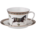 Чайный сервиз из фарфора с изображением лошадей на 6 персон 15 предметов Porcelain Horse Set  варинант исполнения - 1 | Loft Concept в Сочи