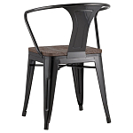 Черный глянцевый стул с сиденьем из натурального дерева TOLIX варинант исполнения - 5 | Loft Concept в Сочи