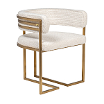 Стул букле бежевый с каркасом цвета матовое золото Tactility варинант исполнения - 2 | Loft Concept в Сочи