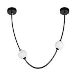 Подвесной светильник в форме дуги с белыми шарообразными плафонами Flos Wireline Lighting варинант исполнения - 2 | Loft Concept в Сочи