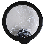 Светодиодное бра круглой формы с металлической рамой черного цвета Marble Glow варинант исполнения - 2 | Loft Concept в Сочи