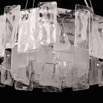 Люстра круглая с подвесными прямоугольными пластинами из стекла Glacier Panels варинант исполнения - 7 | Loft Concept в Сочи