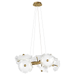 Люстра подвесная круглая с ветвистыми бронзовыми элементами и стеклянными рифлеными дисками Textured Glass Chandelier варинант исполнения - 1 | Loft Concept в Сочи