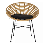 Стул круглый с ротанговым плетением Round Wicker Stool варинант исполнения - 2 | Loft Concept в Сочи