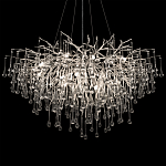 Люстра подвесная с прозрачными стеклянными подвесками в форме капель Диаметр 100 см Droplet Chandelier варинант исполнения - 19 | Loft Concept в Сочи