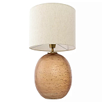 Настольная лампа с тканевым бежевым абажуром на овальном основании Beige Lampshade on Oval Base варинант исполнения - 2 | Loft Concept в Сочи