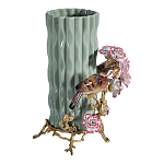 Ваза с птицами и цветами из фарфора с бронзовыми элементами Garden of Eden варинант исполнения - 4 | Loft Concept в Сочи