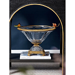 Чаша из прозрачного стекла с бронзовым рельефным ободком Eden Garden варинант исполнения - 2 | Loft Concept в Сочи