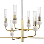 Люстра с 8-ю плафонами в форме стеклянных трубок и мраморных декоративных элементов Montreal варинант исполнения - 6 | Loft Concept в Сочи