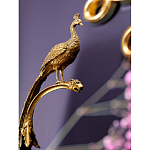 Чаша из прозрачного стекла на бронзовой подставке в виде павлина с рельефным хвостом Eden Garden варинант исполнения - 4 | Loft Concept в Сочи