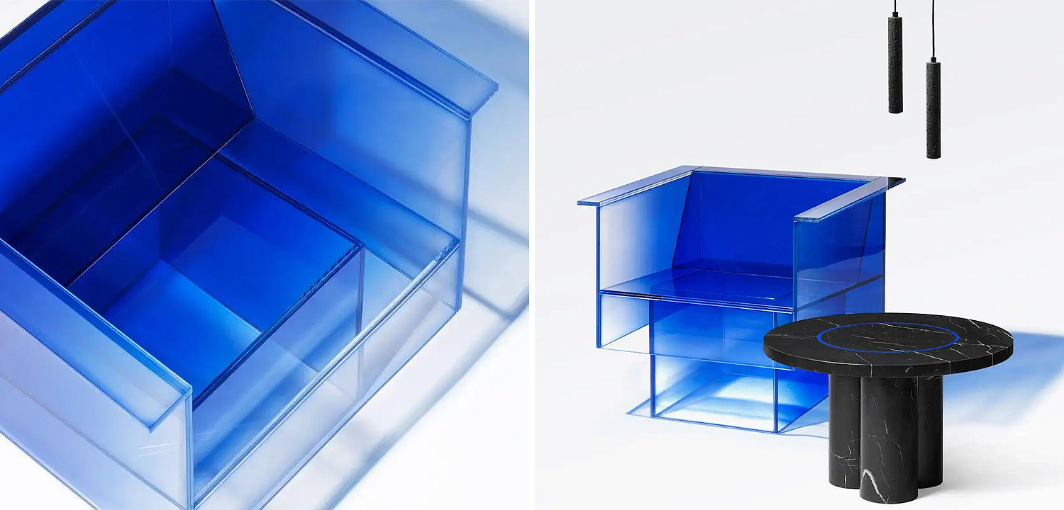Дизайнерское Кресло Null Blue Glass Clear Armchair by Studio Buzao Дизайнерское Кресло Null Blue Glass Clear Armchair by Studio Buzao - Loft-Concept в Сочи