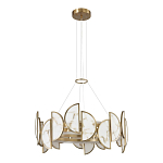 Люстра круглая с полукруглыми плафонами из искусственного алебастра в бронзовой оправе Marbella варинант исполнения - 5 | Loft Concept в Сочи