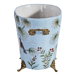 Кашпо из голубого фарфора с бронзовыми элементами Blue Garden варинант исполнения - 2 | Loft Concept в Сочи