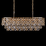 Люстра овальная каскадная с подвесками в форме колец Galaxy of Light варинант исполнения - 1 | Loft Concept в Сочи