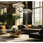 Люстра из 3-х колец с мозаичным хрустальным оформлением Sparks of Crystal варинант исполнения - 2 | Loft Concept в Сочи