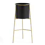 Кашпо из металла и латуни Elegance Elevated Planters черное варинант исполнения - 1 | Loft Concept в Сочи