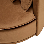 Кушетка круглая с обивкой из велюра коричневая Milky Brown Chair варинант исполнения - 5 | Loft Concept в Сочи