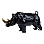 Статуэтка черный носорог с золотыми рогами Golden Horned Black Rhino варинант исполнения - 1 | Loft Concept в Сочи