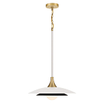 Подвесной светильник с плафоном в форме плоского купола и белой шарообразной лампой Eurofase варинант исполнения - 9 | Loft Concept в Сочи