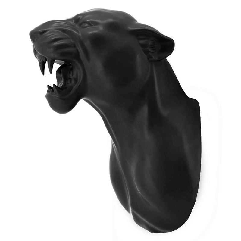 Аксессуар на стену Пантера матовая Abhika LEOPARD HEAD HANGING Черный матовый в Сочи | Loft Concept 