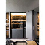 Кухонный гарнитур из дерева и камня с раздвижными дверцами OPERATING COLUMN 2.0 Dada Engenereed Kitchen варинант исполнения - 6 | Loft Concept в Сочи