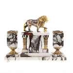 Настольный письменный набор из мрамора с декором в виде льва в подарочной упаковке Marble Accessory варинант исполнения - 4 | Loft Concept в Сочи