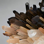 Люстра кргулая светодиодная из дымчатых и прозрачных необработанных кристаллов Raw Crystal варинант исполнения - 1 | Loft Concept в Сочи