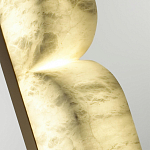 Бра с изогнутым плафоном из белого алебастра на прямоугольном основании Cryptocrystalline Stone варинант исполнения - 5 | Loft Concept в Сочи