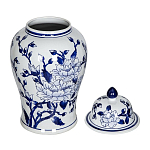 Ваза с крышкой и синим цветочным узором Blue & White Ornament  варинант исполнения - 2 | Loft Concept в Сочи