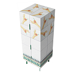 Тумба белая с рисунком Tall Forest Ok White варинант исполнения - 3 | Loft Concept в Сочи