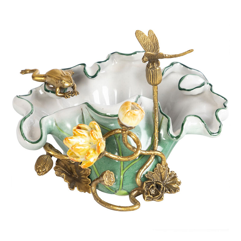 Чаша фигурная с обитателями леса и цветами Eden Garden Мульти Бронза в Сочи | Loft Concept 