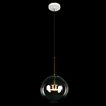 Подвесной светильник с прозрачным бирюзовым стеклянными плафоном и золотыми деталями Диаметр 30 Giopato & Coombes варинант исполнения - 2 | Loft Concept в Сочи