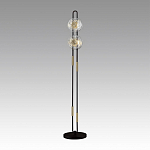 Торшер с 2-мя прозрачными стеклянными плафонами и золотистыми декоративными вставками Virelia варинант исполнения - 3 | Loft Concept в Сочи