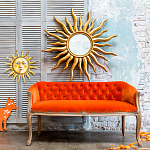 Зеркало-солнце круглое с золотыми с лучами Rays of Peace варинант исполнения - 2 | Loft Concept в Сочи